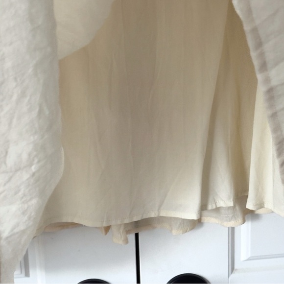 Umgee Floral Embroidered Boho Mini Dress Large Cream Babydoll Bell Sleeves Angel - Picture 5 of 11